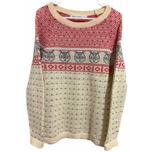 Woolrich Owls Fair Isle Wool Mohair Sweater Women's Size Medium